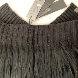 Marc Aurel Wool & Fur Collar – Black | NWT Luxury Accessory